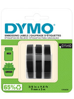 Dymo LABELTAPE 9MMx3M WT/ZW 3ROLLEN