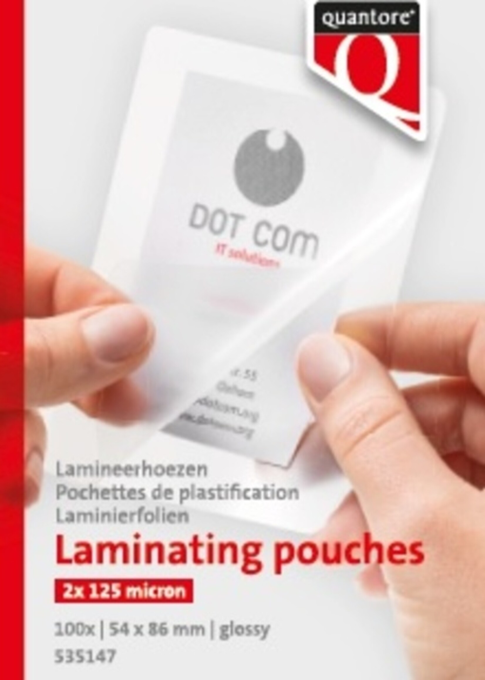 Quantore Quantore LAMINEERHOES CREDIT CRDS 54X86MM 100STKS