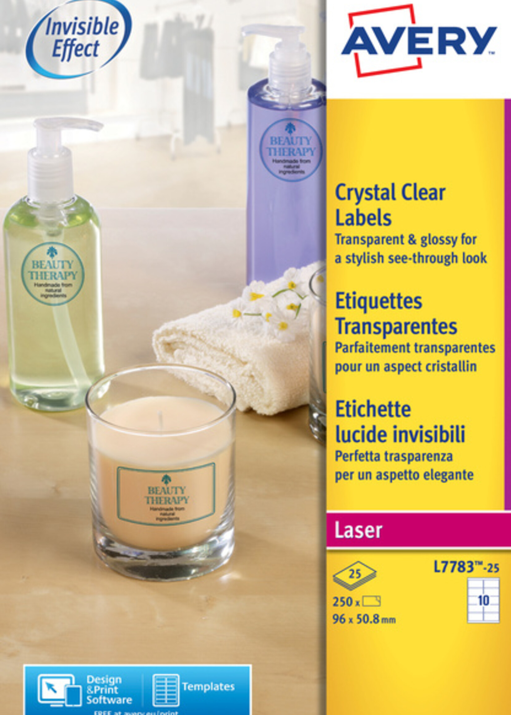 Avery Avery ETIKET L7783 96X50.8 TRANSP 250STKS