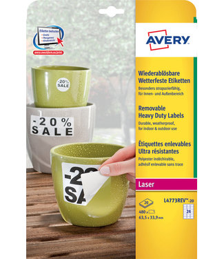 Avery ETIKET L4773R 63.5X33.9MM 480STKS