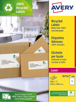 Avery ETIKET LR7167 199.6X289MM WT 100STKS