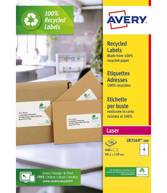 Avery ETIKET LR71690 99.1X139MM WT 400STKS