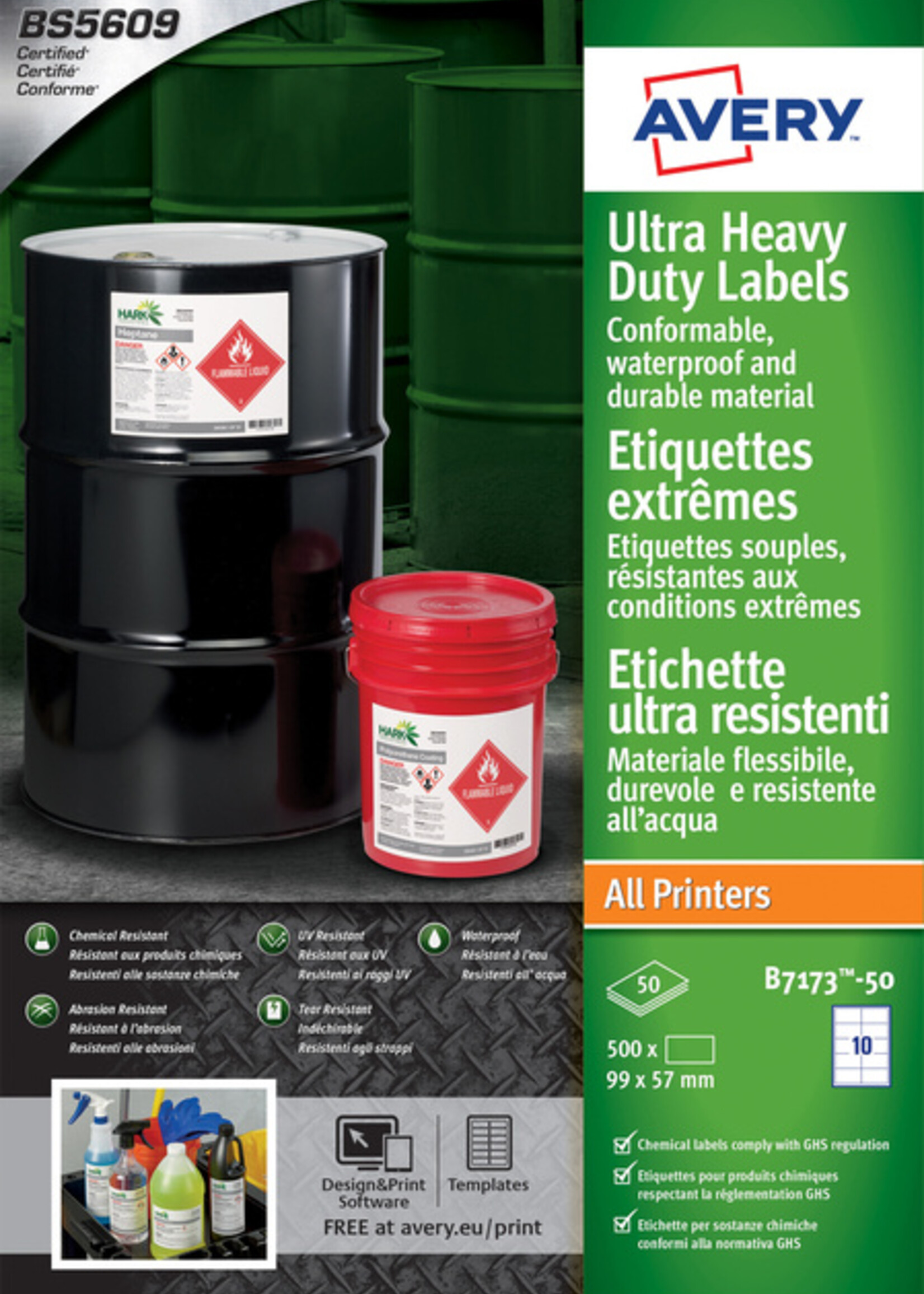 Avery Avery ETIKET B7173 99X57MM WT 500STKS