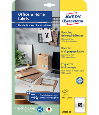 Avery Zweckform ETIKET LR3666 38X21.2MM WT 650STKS