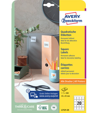 Avery Zweckform ETIKET L7121 QR 45X45MM 400STKS