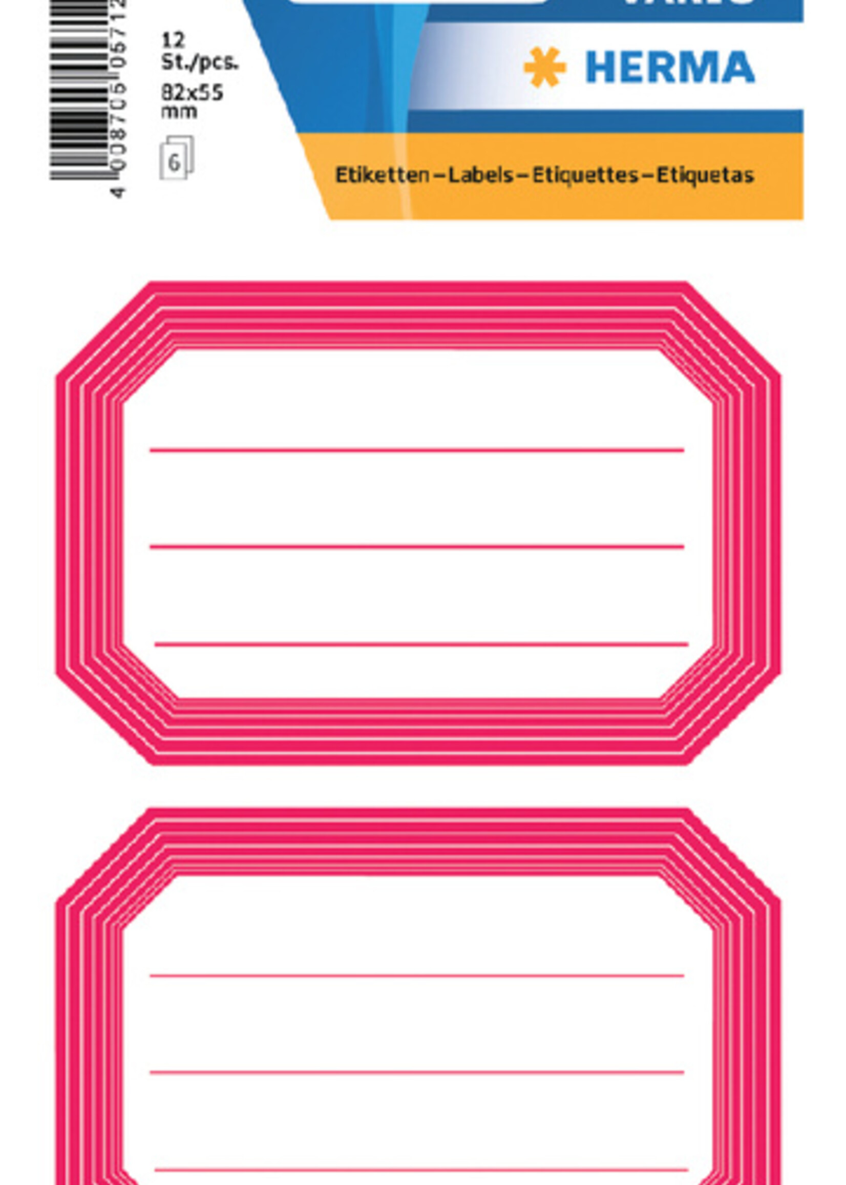 Herma Herma ETIKET 5712 82X55 RD/WT 12STKS