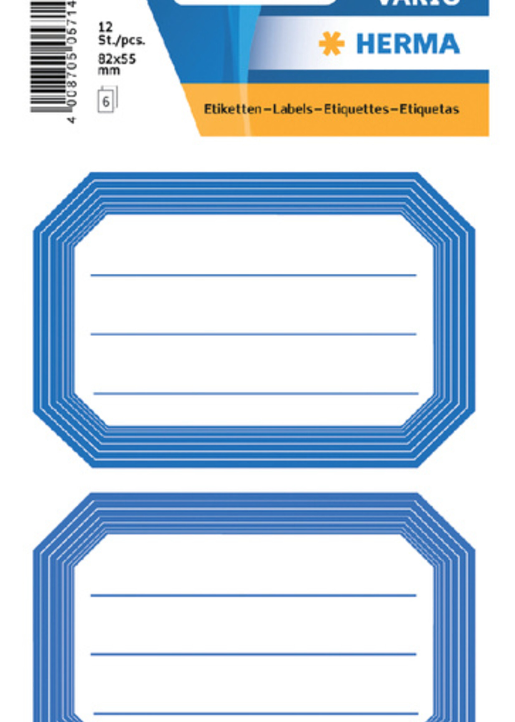 Herma Herma ETIKET 5714 82X55 BL/WT 12STKS