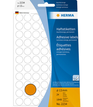 Herma ETIKET 2234 13MM FL OR ROND 1848STKS