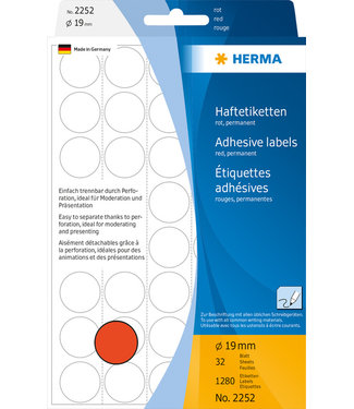 Herma ETIKET 2252 19MM RD ROND 1280STKS