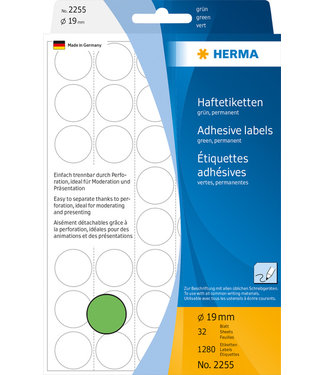 Herma ETIKET 2255 19MM GN ROND 1280STKS