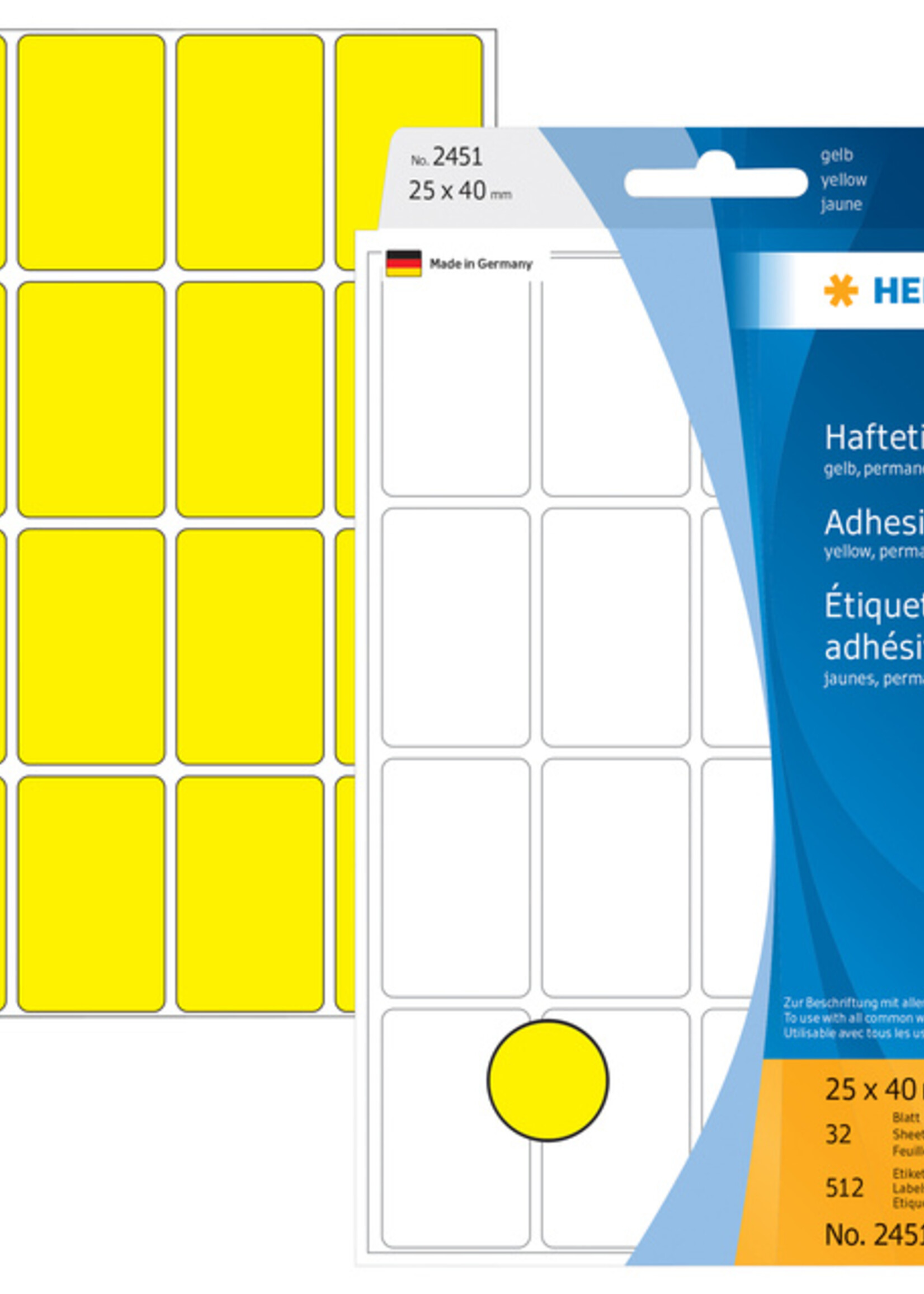 Herma Herma ETIKET 2451 25X40MM GL 512STKS