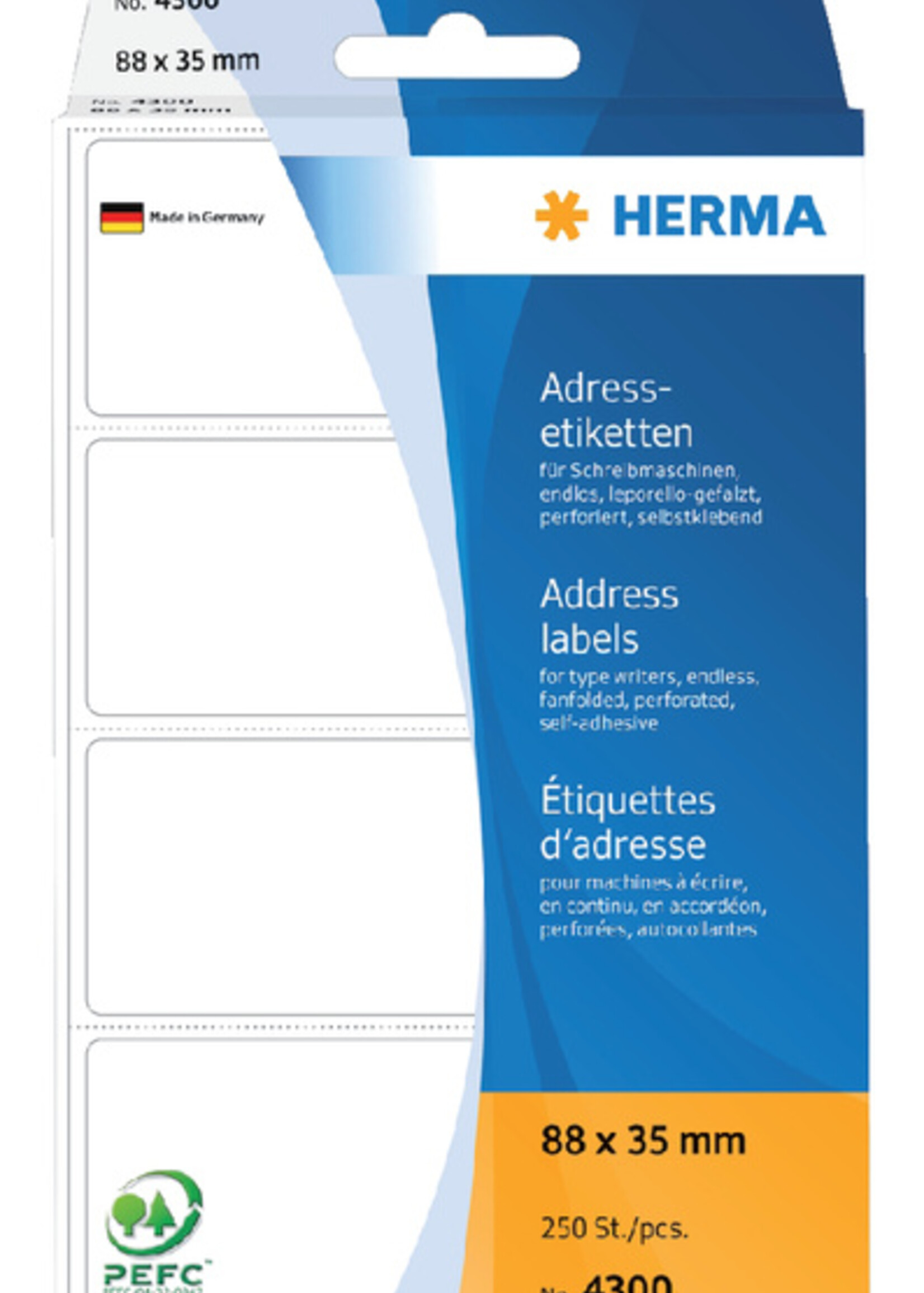 Herma Herma ETIKET ADRES 4300 88X35MM 250STKS ZIGZ