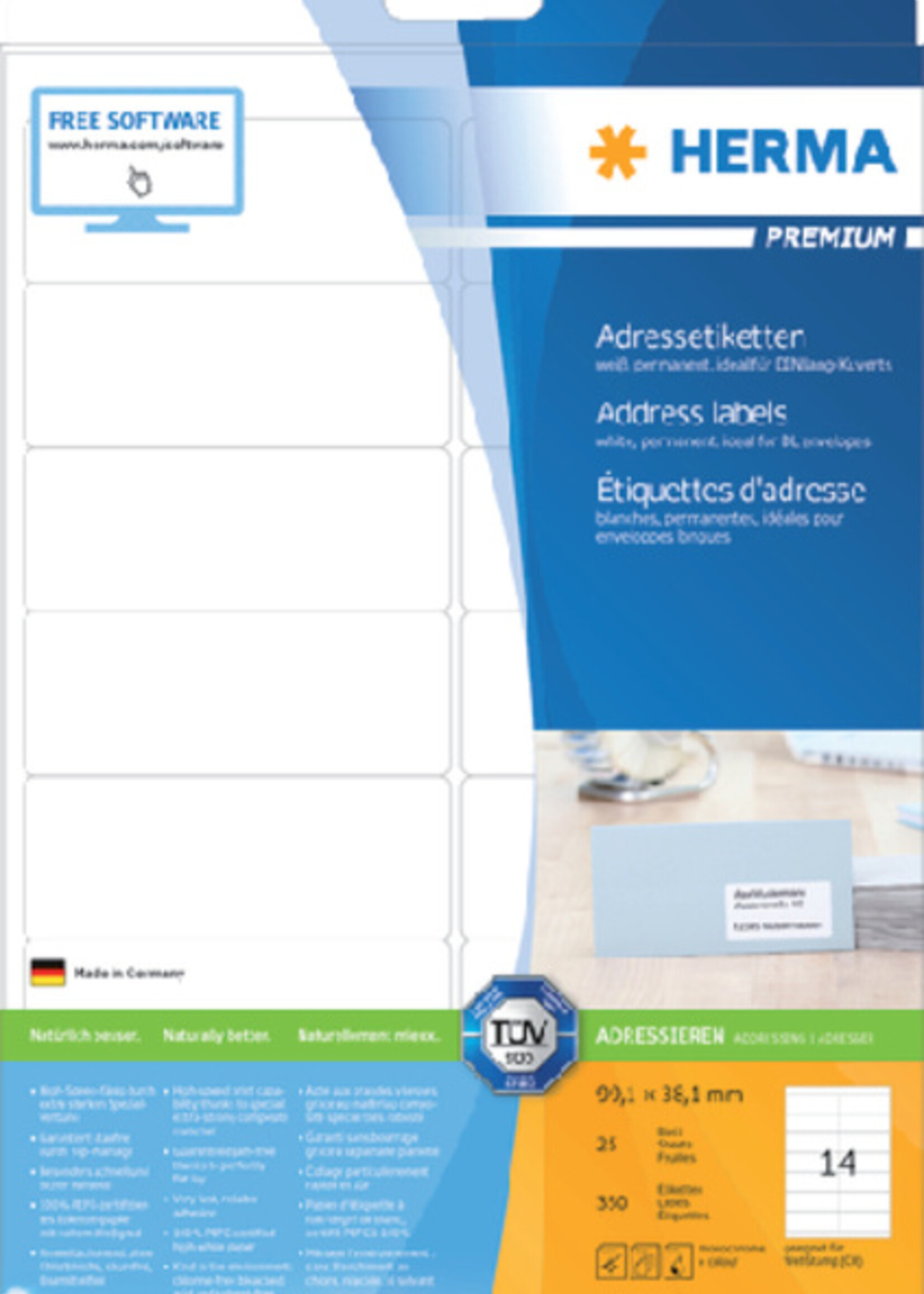 Herma Herma ETIKET 5076 99.1X38.1MM WT PREM 350STKS