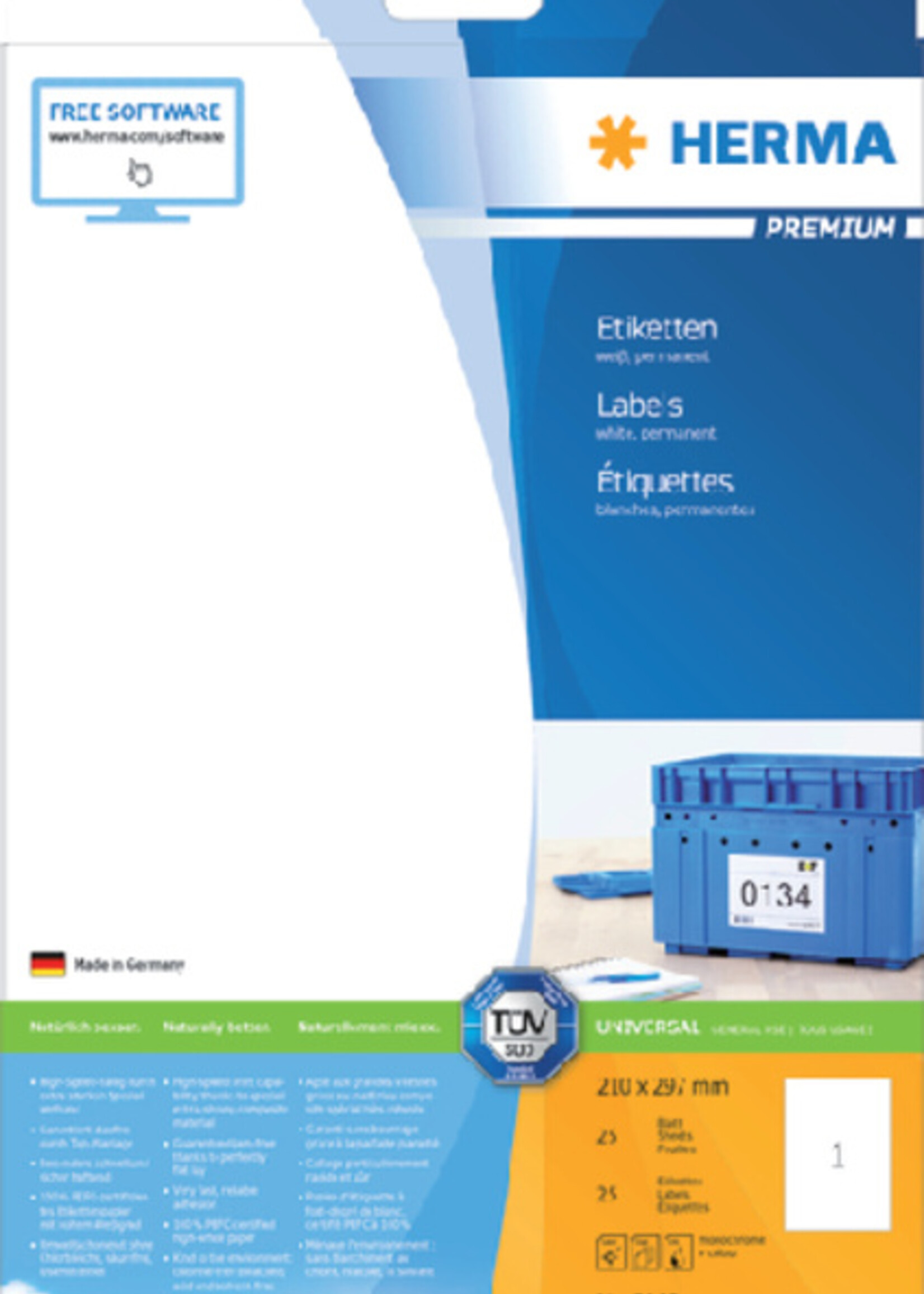 Herma Herma ETIKET 5065 210X297MM A4 PREM 25STKS