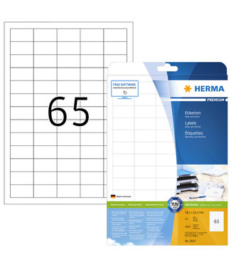 Herma ETIKET 5027 38.1X21.2MM WT PREM 25VEL