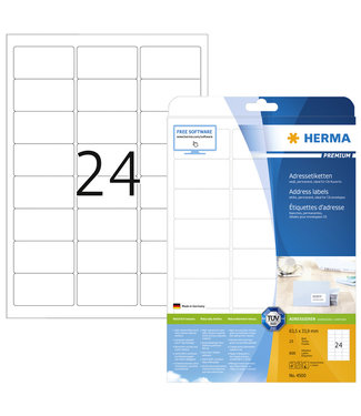 Herma ETIKET 4500 63.5X33.9MM WT PREM 25VEL