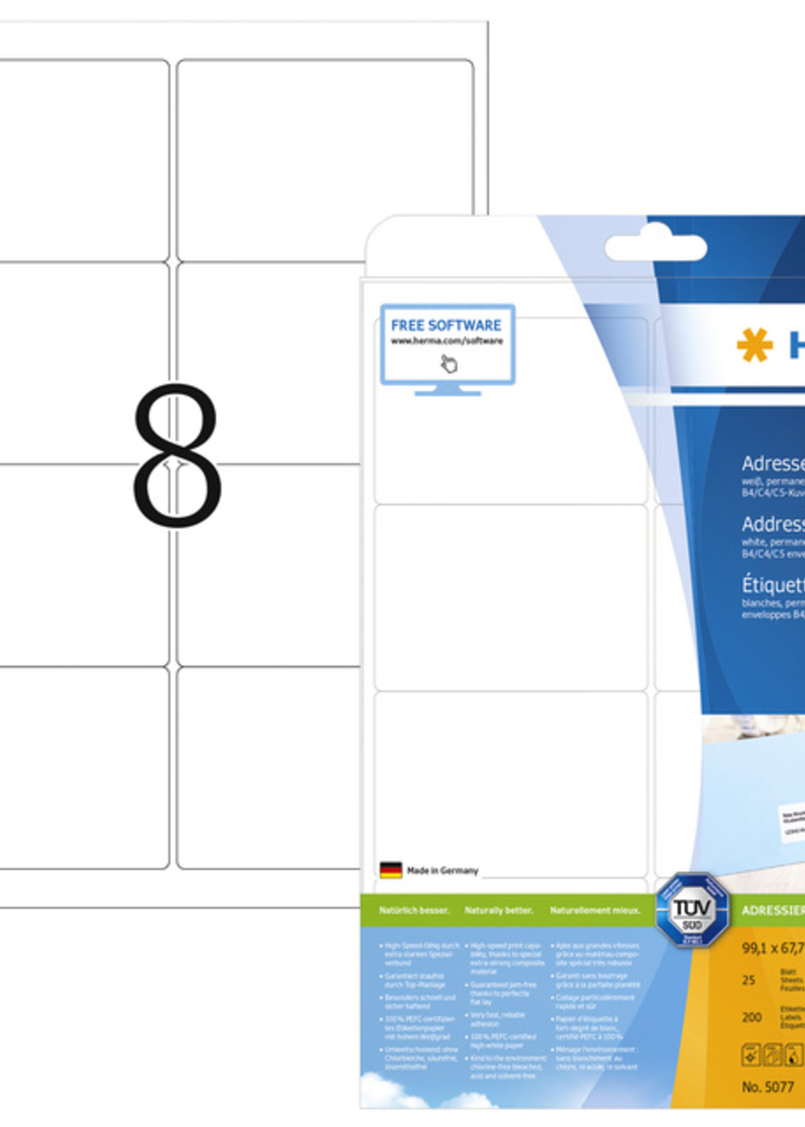 Herma Herma ETIKET 5077 99.1X67.7MM WT PREM 200STKS