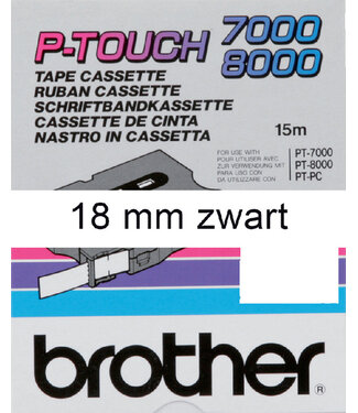 Brother LABELTAPE TX-241 18MM WT/ZW