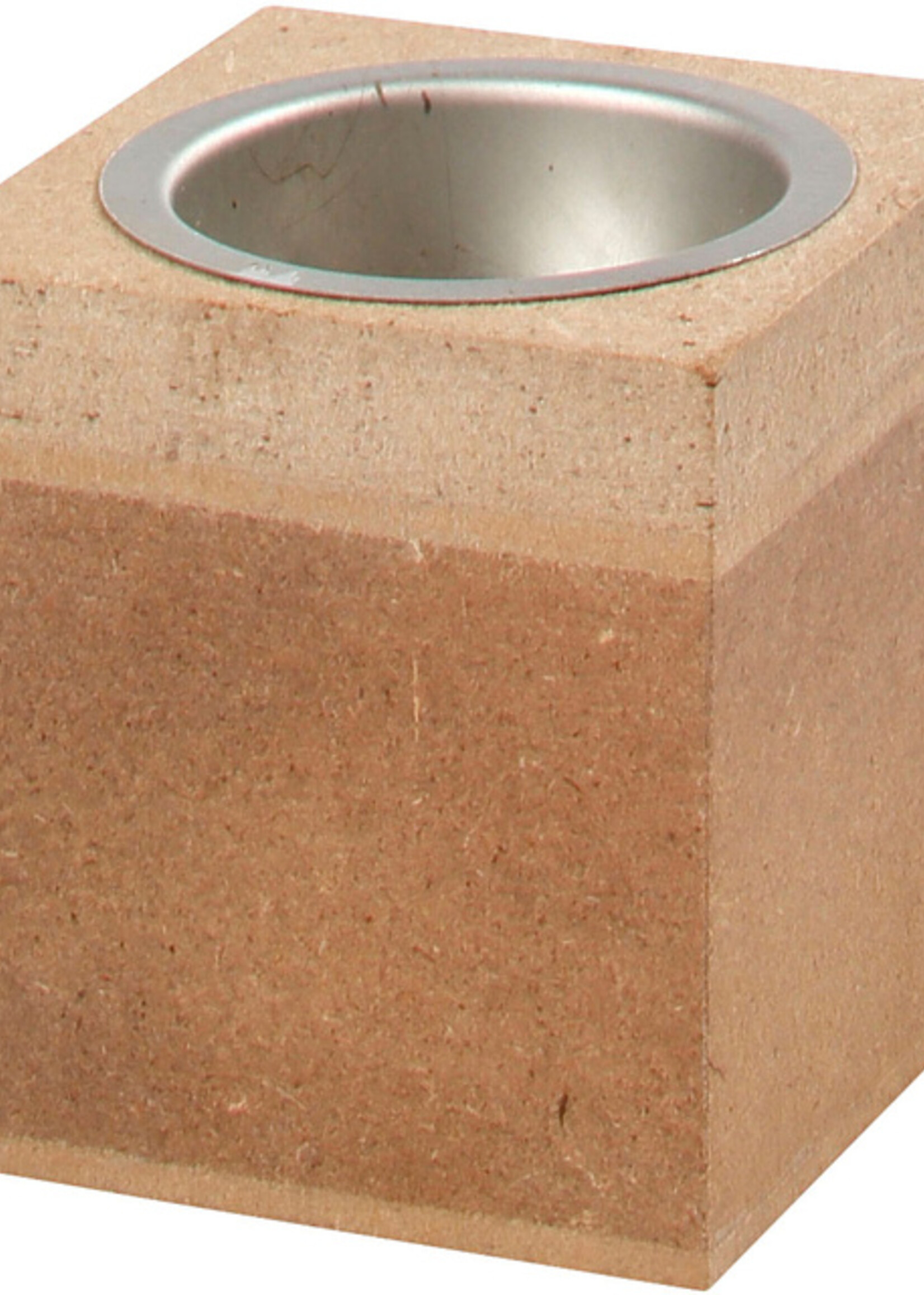 Creotime Creotime WAXINELICHTHOUDER HOUT 6X6X6CM