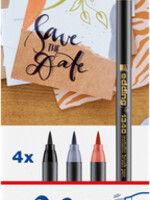 edding BRUSHPEN 1340 LETTERINGSET ASS 4STKS