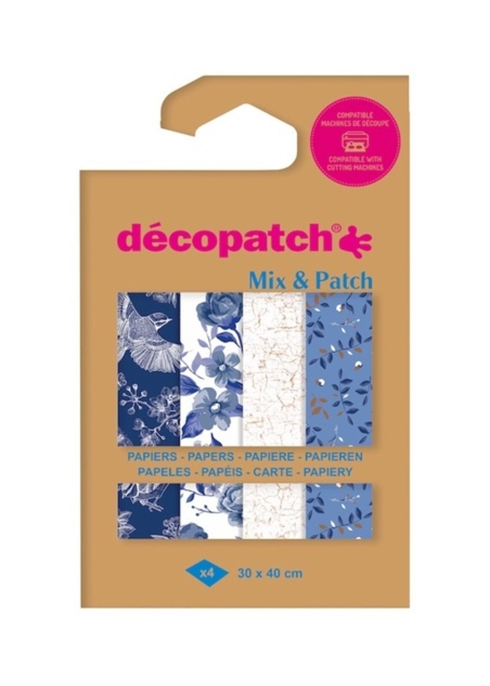 Decopatch Decopatch HOBBYPAPIER SHADES BLUE 30X40CM 4VEL