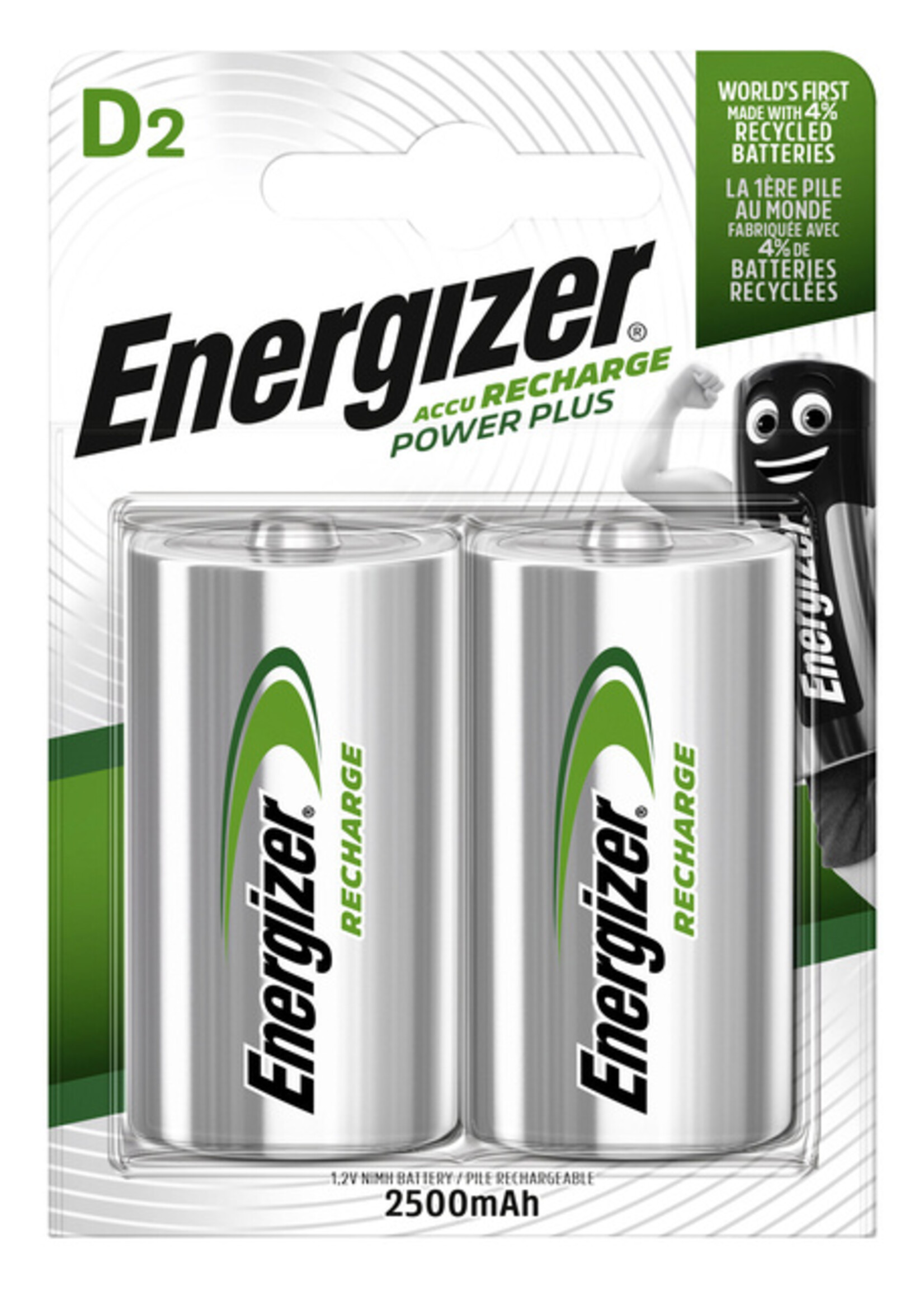 Energizer Energizer BATTERIJ OPLBAAR D 2ST