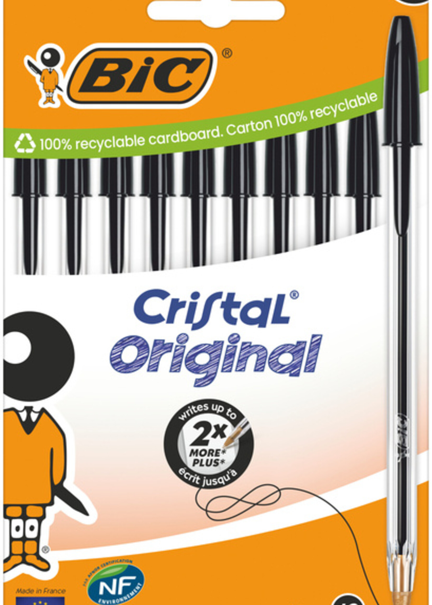 Bic Bic BALPEN CRISTAL M ZW 10STKS