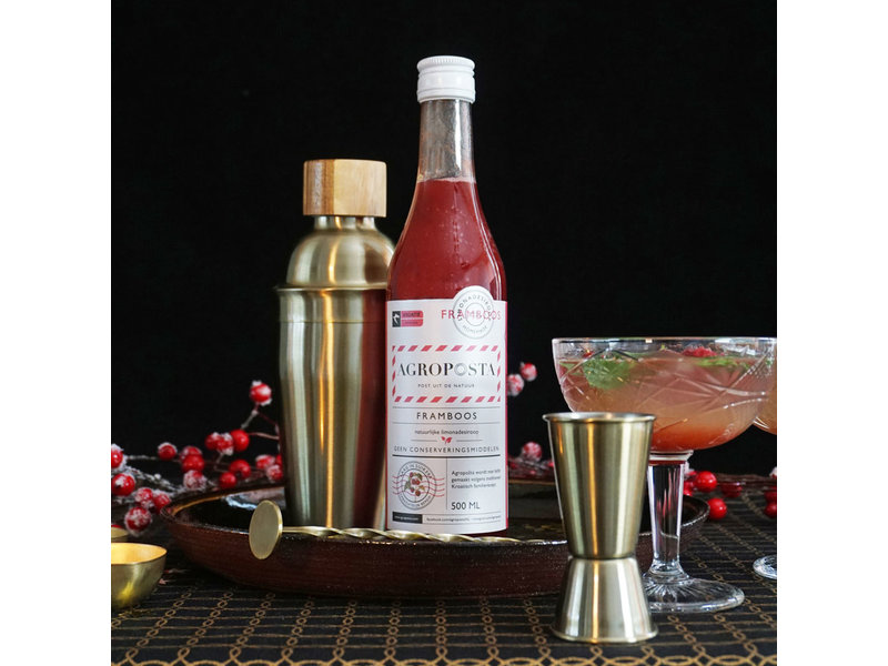 Agroposta Raspberry syrup in a bottle