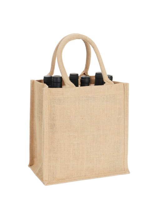 Jute bag for 6 bottles