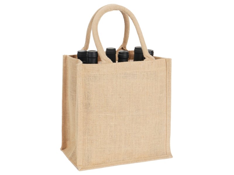 Jute bag for 6 bottles