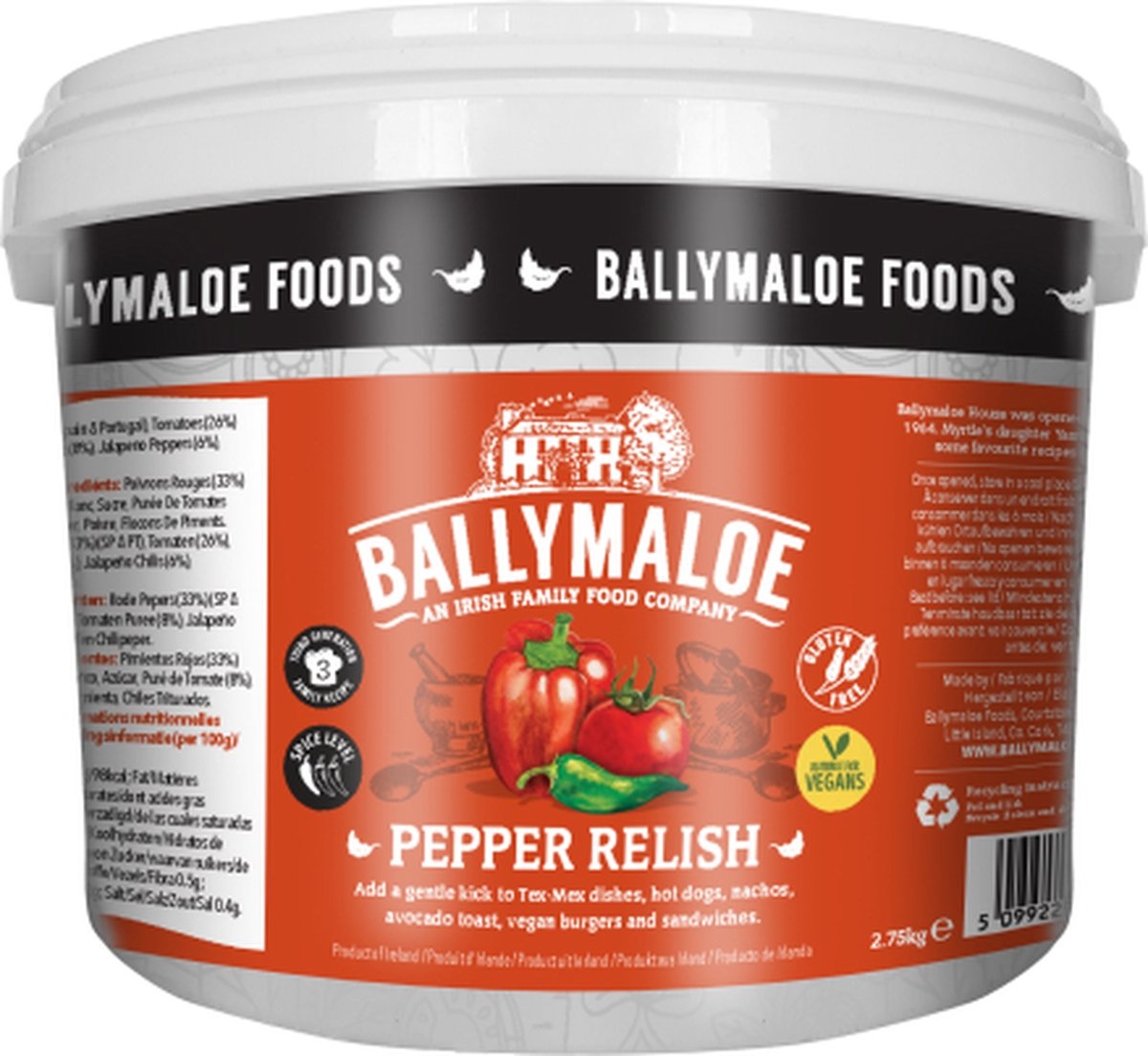 Ballymaloe Pepper Relish Pail 2,75KG