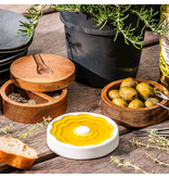 Style de Vie Ceramic olive oil dish, butter dish and salt and pepper cellar