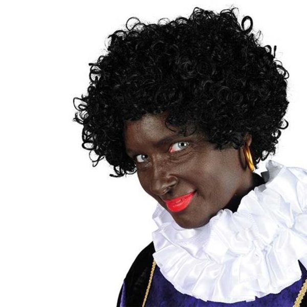 Goot papier Aggregaat Zwarte Piet pruik Black Jack Kanekalon - Feestperpost