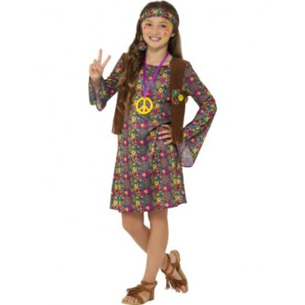 Seventies Hippie meisjes verkleedkleding Feestperpost