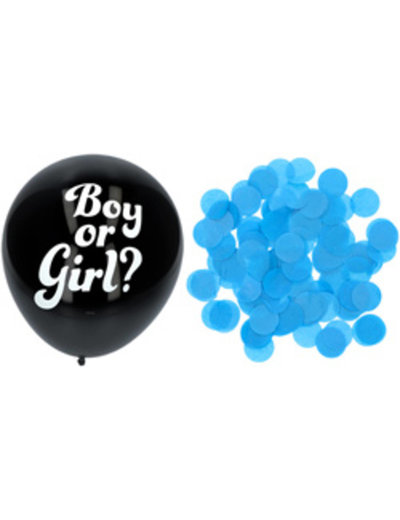  Gender Reveal Ballon - Blauwe Confetti