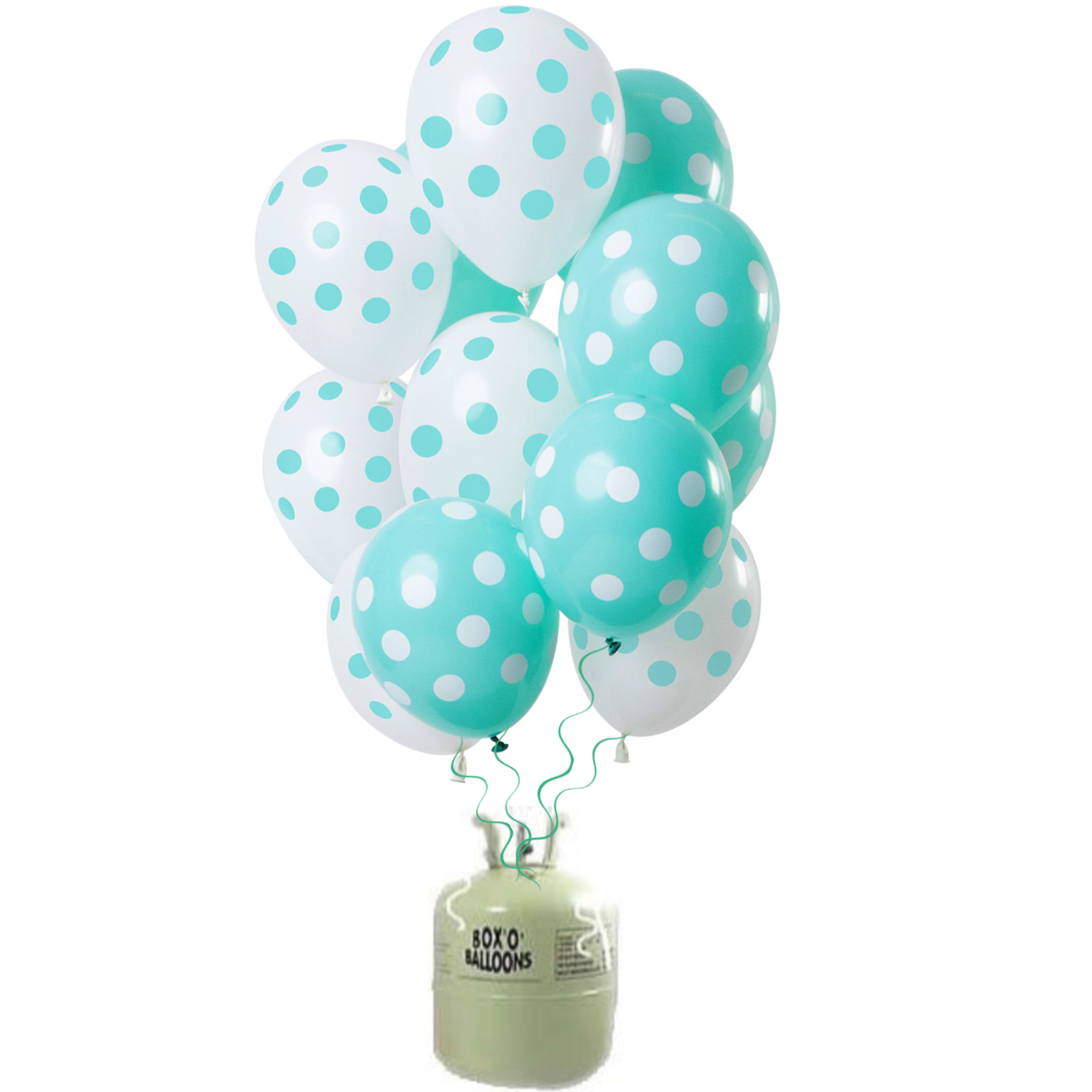 distillatie in verlegenheid gebracht Aan het liegen Helium Tank met Mint Groene Stippen Mix Ballonnen - Feestperpost