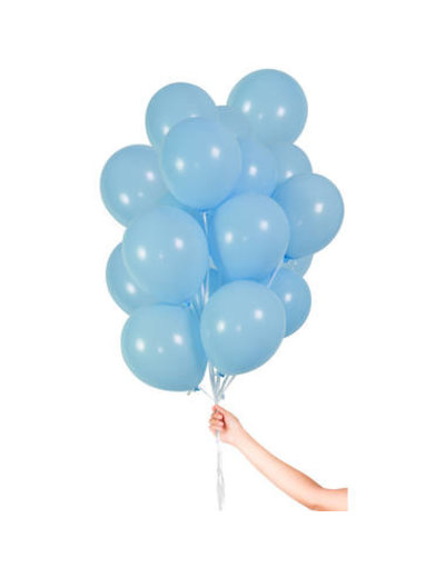  Ballonnen Lichtblauw met Lint 23cm - 30stk
