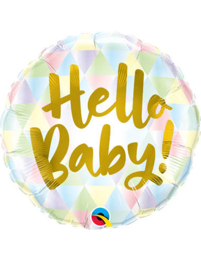  Folieballon Hello Baby Gold - 45cm