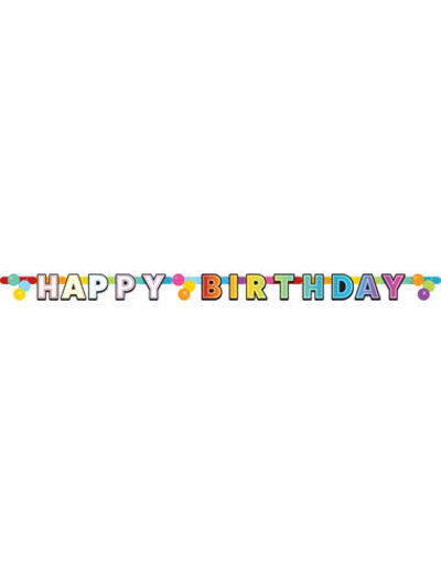 Versiering Letterslinger Happy Birthday Rainbow