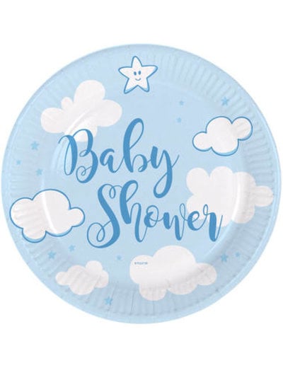 Tafelservies Babyshower Bordjes Blauw - 8 stk
