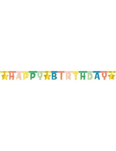 versiering Letterslinger Happy Birthday Retro