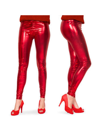 Kostuum Legging Metallic Rood - Dames
