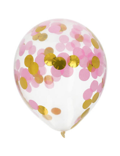  Confetti Ballonnen Goud/Roze