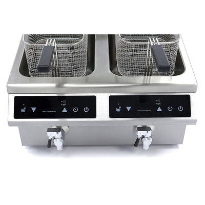 Maxima Induction Fryer / Induction Deep Fryer 2 x 8L with Faucet