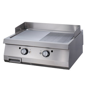 Maxima Premium  Griddle 1/2 Grooved Chrome - Double - Gas