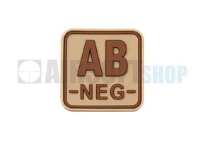 Bloodtype Square PVC Patch AB NEG (Desert)