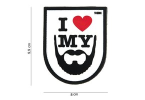 I Love My Beard PVC Patch (White)