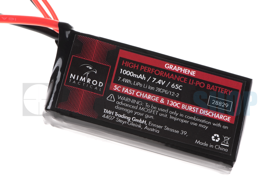 LiPo 7.4V 1000mAh 65C Graphene PEQ Type (Deans)