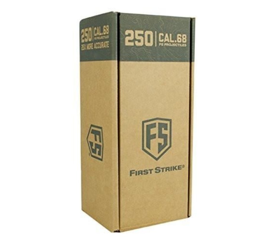 First Strike 250 Paintball Rounds (Brass / Copper / Blue).