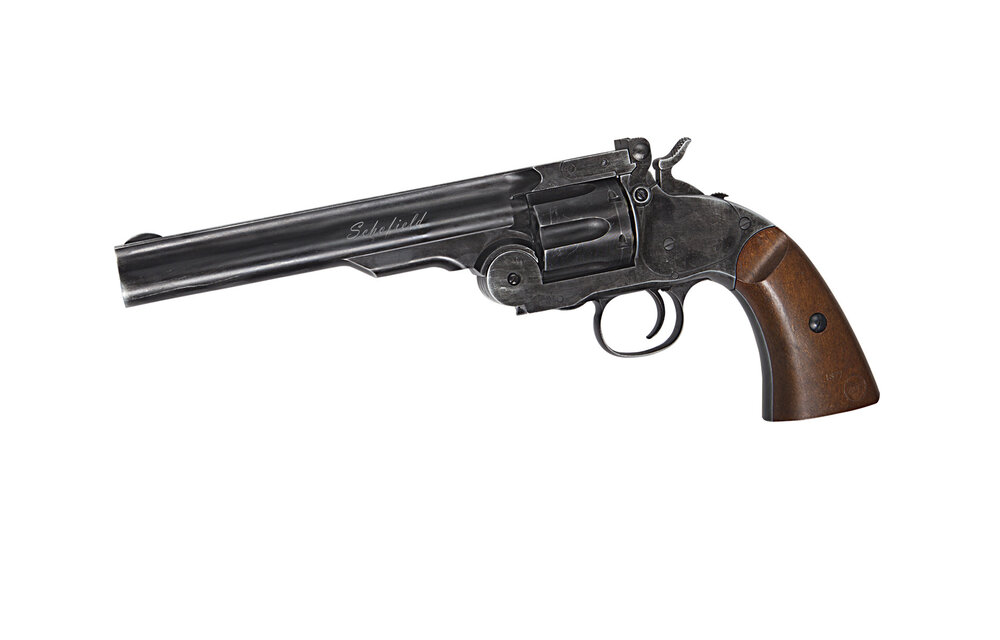 6" Schofield 4.5mm Airgun (Aging BK & Wooden Grip)